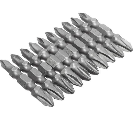 Биты двухсторонние (10 шт; PH2-PH1x45 мм; 1/4"; сталь S2) РемоКолор 33-3-832