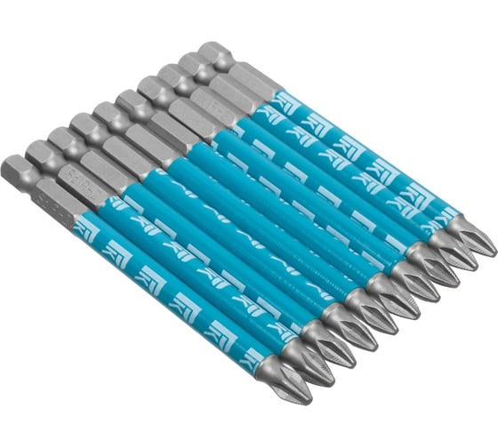 Биты профессиональные (10 шт; PH2x90 мм; сталь S2; 1/4" Е) РемоКолор 33-7-574