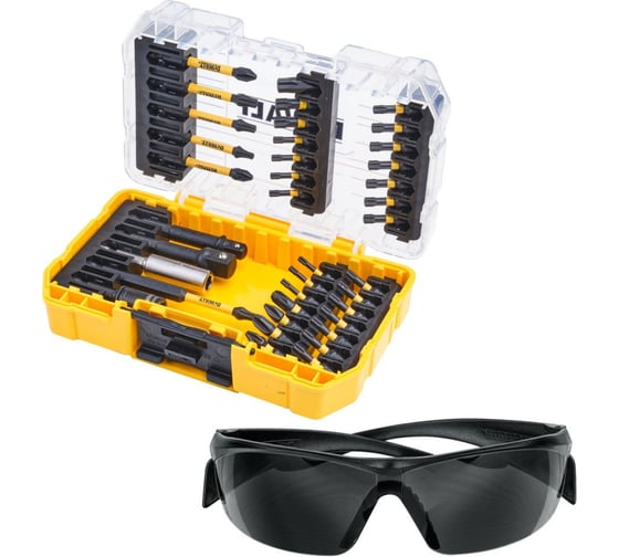 Набор оснастки Dewalt 38 предметов, в кейсе + защитные очки в комплекте, DT70733T DT70733T-QZ