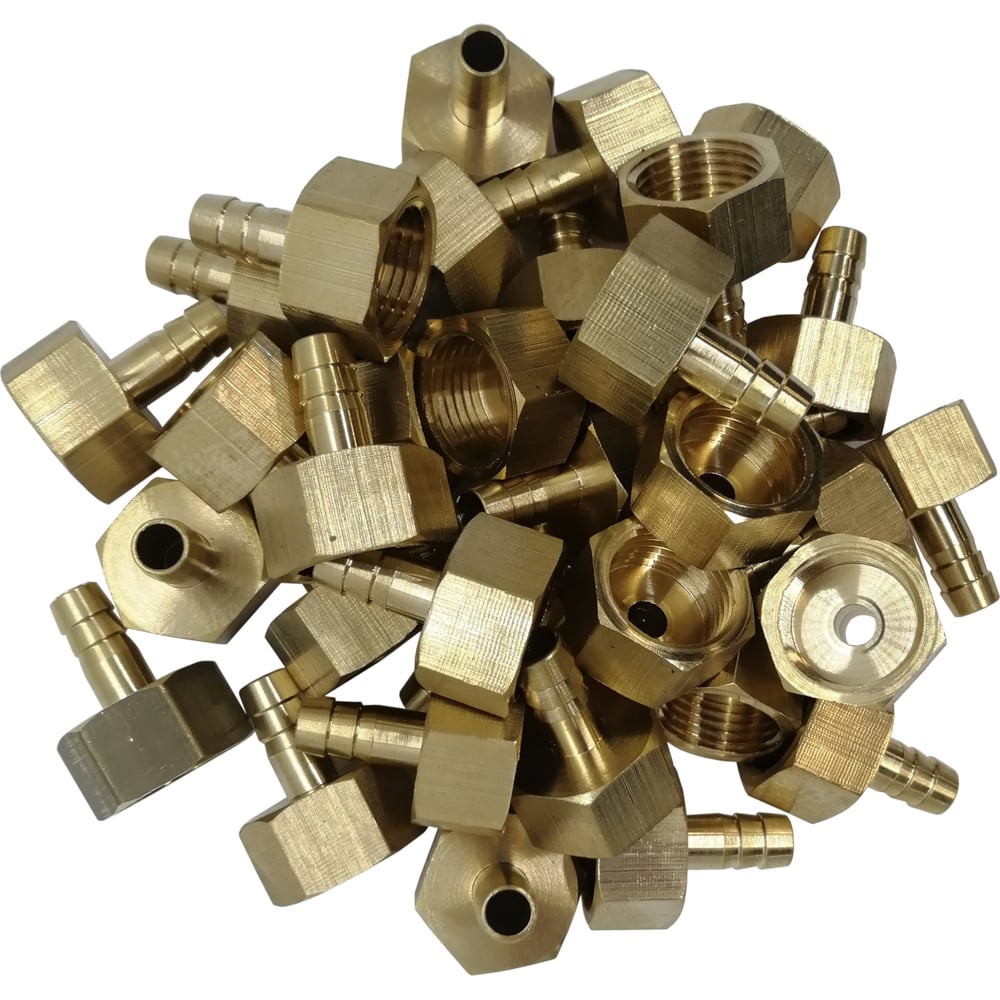 Штуцер латунный пневмо 1/2" ВР - 8 мм, 100 шт HG 1641148 - выгодная ...