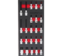 Набор головок со вставками HEX и TORX в мягком ложементе (23 шт; 1/2) AmPro T33236