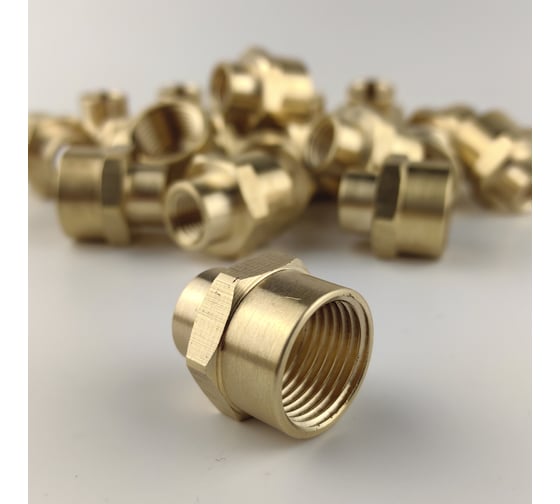 Муфта латунная переходная пневмо 1/2" ВР х 1/4" ВР, 100 шт HG 1640455 1