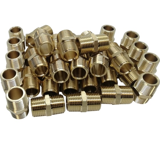 Ниппель латунный пневмо 1/2" НР, 100 шт HG 1641506 1