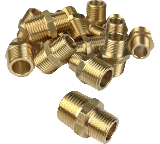 Ниппель переходной пневмо 1/2" НР х 3/8" НР, 100 шт HG 1643654 1