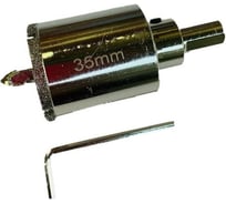 Коронка алмазная со сверлом по керамограниту/стеклу 35 мм SKRAB 31035