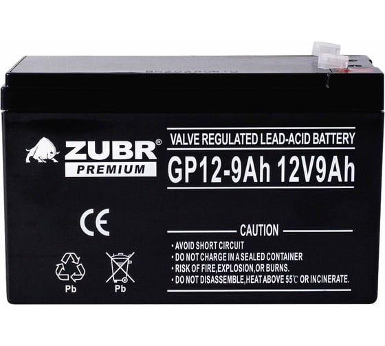 Аккумуляторная батарея ZUBR GP 12V 9Ah, Вьетнам GP12-9NPP(ZUBR)