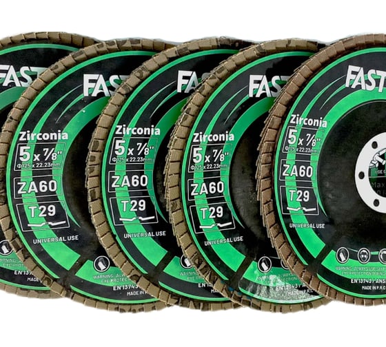 Круг лепестковый торцевой BINIC КЛТ2 FASTPLUS 125x22мм P60 Zc конический 10шт 101579