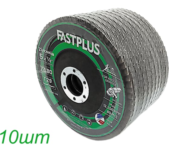 Круг лепестковый торцевой BINIC КЛТ2 FASTPLUS 125x22мм P80 Zc конический 10шт 101581