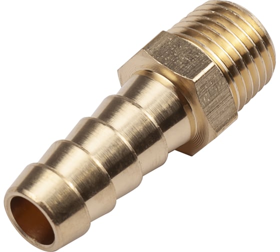 Разъем 1/4" внешняя резьба - елочка 10 мм, латунь AV Steel AV-700315