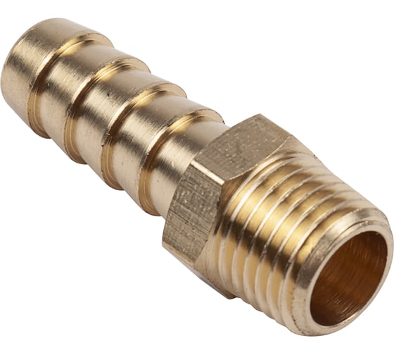 Разъем 1/4" внешняя резьба - елочка 10 мм, латунь AV Steel AV-700315