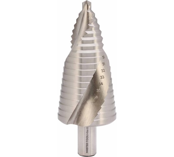 Сверло ступенчатое спиральное MASTER-TOOL 6-40мм HSS-G 19ступ. L105мм 101097PRO