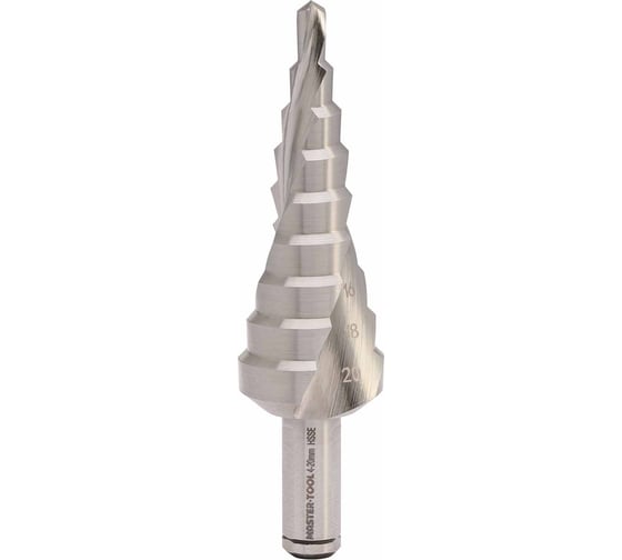 Сверло ступенчатое спиральное MASTER-TOOL 4-20мм HSSE-Co5 9ступ. L75мм 101051EPRO