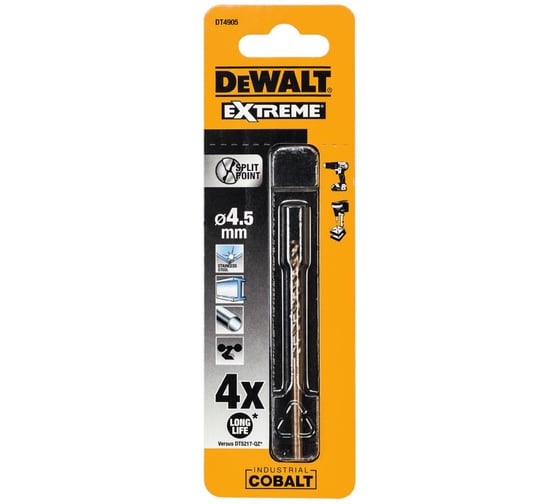 Сверло DEWALT DT4905, по металлу COBALT 5%, 4.5 x 80 x 46 мм DT4905-QZ