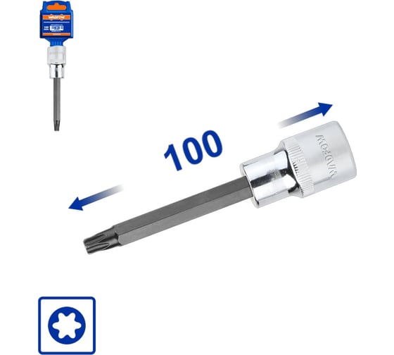 Насадка бита торцевая 100 мм 1/2 TORX T50 10/80 WadFow WSC5217