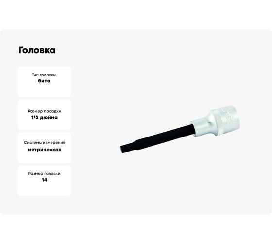 Головка 1/2"DR со вставкой Hex 14 мм IZELTAS 1113061114