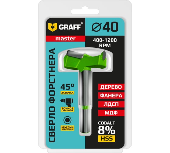 Сверло Форстнера GRAFF 40 мм 20940