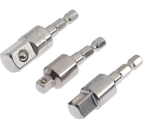 Набор шарнирных адаптеров (3 шт; 1/4", 3/8", 1/2"; 52-57 мм; CrV) ТУНДРА 7069406