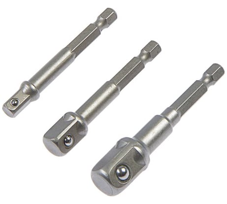 Набор адаптеров для торцевых головок ТУНДРА (3 шт; 1/2"x75, 3/8" и 1/4"х65 мм; CrV) TUNDRA 2270976