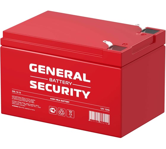 Аккумулятор для ИБП General Security GSL12-12 12В, 12 Ач УТ-00000532 1