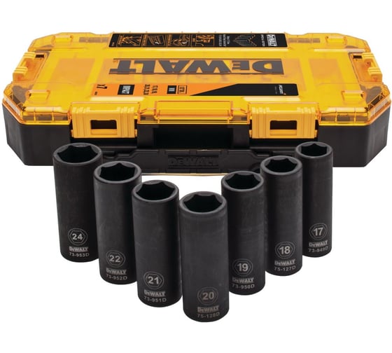 Набор торцевых головок Dewalt McLaren Limited Edition DT70905, 1/2, 17-24 мм, 7 шт, в кейсе DT70905-QZ