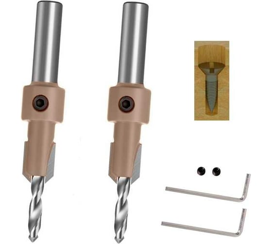Комплект из 2-х зенкеров D=9.5 мм, d1=4 мм, S=6.3 мм PROCUT CS101.954063333 1