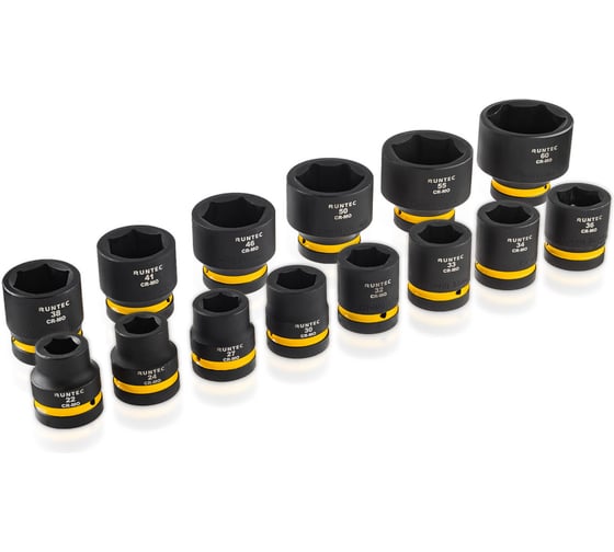 Набор ударных головок RUNTEC 1, 22-60 мм, CrMo, 14 предметов RT-IS3B14