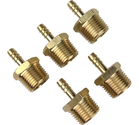 Штуцер пневмо 1/2" НР - 6 мм, 5 шт HG 1645122 1