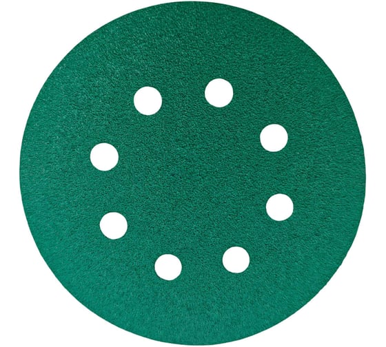 Шлифовальный круг Long Abrasive AF77 Green 125мм на липучке, Р80, 8отв., (100 штук) D771250808-100