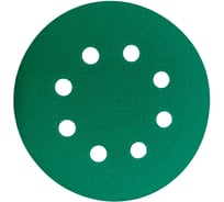 Шлифовальный круг Long Abrasive AF77 Green 125мм на липучке, Р320, 8отв., (100 штук) D771253208-100