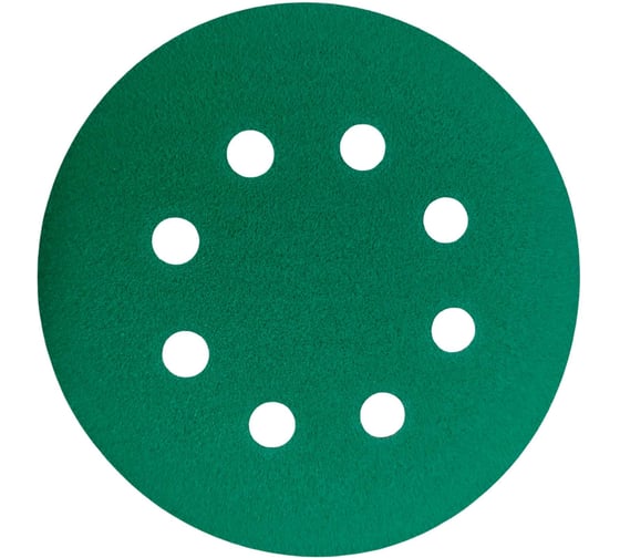 Шлифовальный круг Long Abrasive AF77 Green 125мм на липучке, Р320, 8отв., (100 штук) D771253208-100
