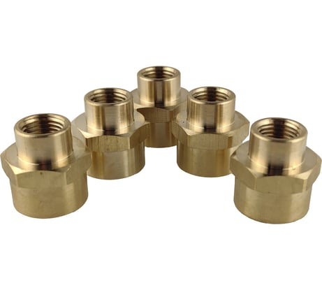 Муфта латунная переходная пневмо 1/2" ВР х 1/4" ВР, 5 шт HG 1644729