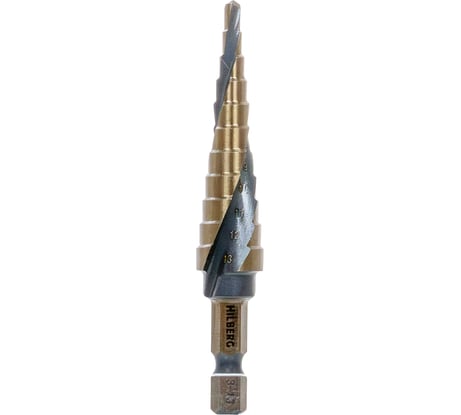 Сверло ступенчатое по металлу HILBERG 3-13мм (11ступ) Hilberg HSS-Cobalt Impact Series STI0313