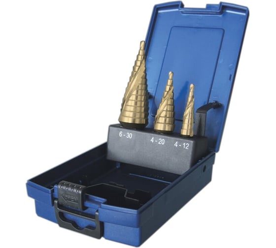 Набор ступенчатых сверл NORGAU HSS TIN (3 шт)спиральных 010510200