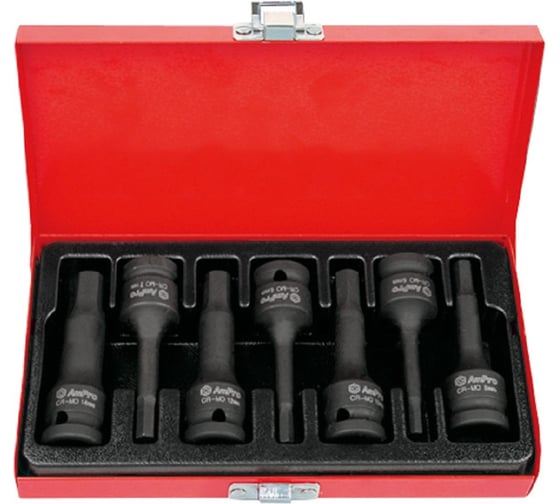 Набор ударных головок с вставкой TORX 1/2, 7 предметов AmPro T33262 1
