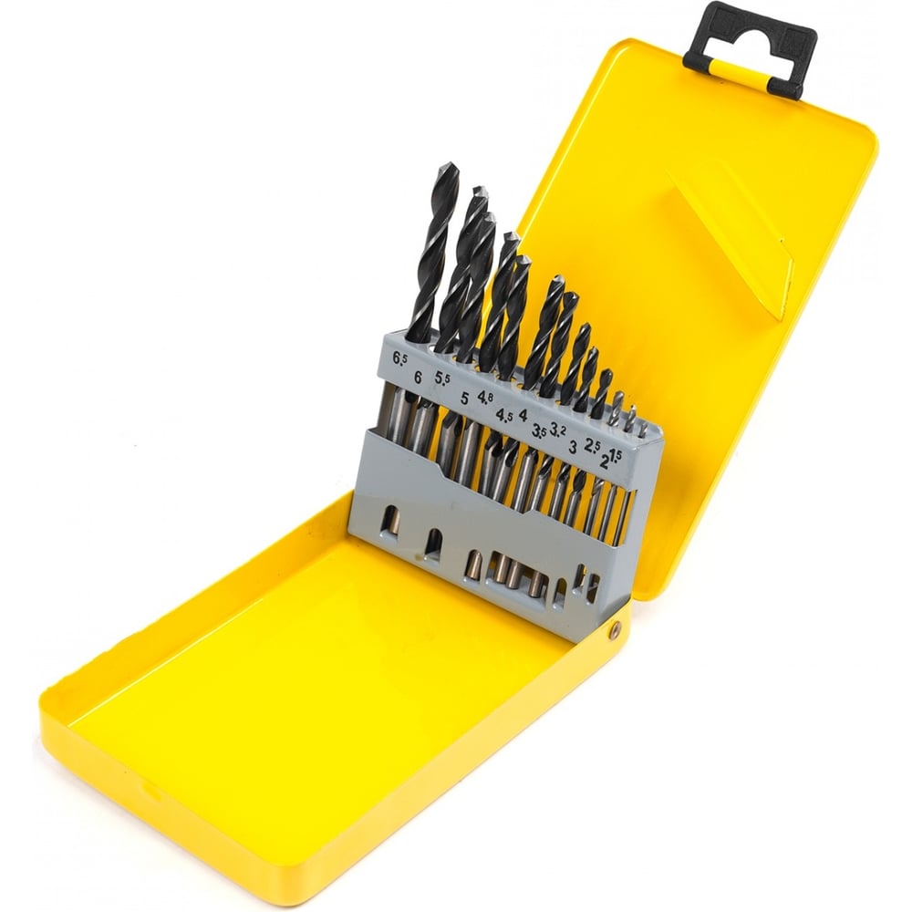 Набор сверл по металлу в металлическом кейсе (13 шт; 1.5-6.5 мм; Р6М5 ...