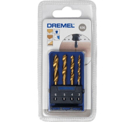 Сверла по дереву (4 шт; 3-6 мм) Dremel 26150636JA