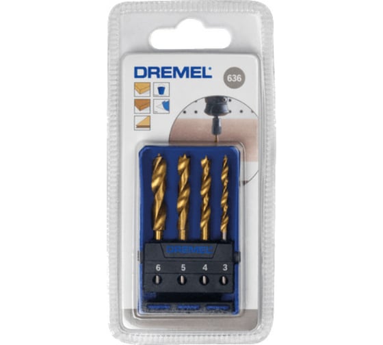 Сверла по дереву (4 шт; 3-6 мм) Dremel 26150636JA