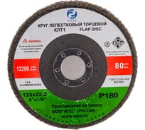 Круг лепестковый торцевой SA28007H (125x22.2 мм; 14А; КЛТ3; Р180/Р180; №6) CNIC 50772