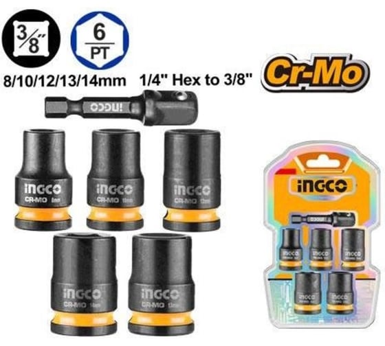 Набор ударных головок INGCO 6 шт. 3/8DR. HKISSD38061