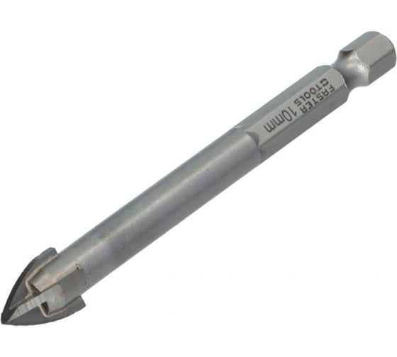 Сверло FASTER TOOLS для стекла и плитки, 4-лезвийное, 10.0 мм, длина 85 мм FT228-10