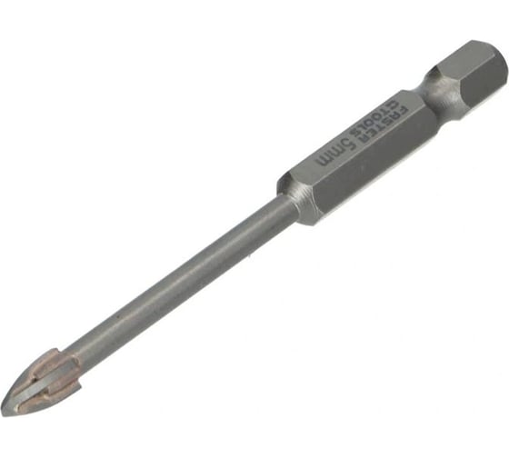 Сверло FASTER TOOLS для стекла и плитки, 4-лезвийное, 5.0 мм, длина 75 мм FT228-07