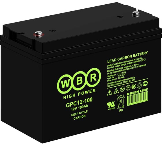 Аккумуляторная батарея карбоновая WBR GPC12-100 12В 100 Ач УТ-00000311