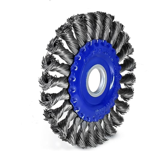 Щетка дисковая ПрофТим для УШМ D125x15, посадка 22,2мм, крученая сталь 0.5мм DA-125-22.2-ST-05