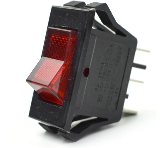 Выключатель REDVOLT ON-OFF 250B 10A с красн. подсв. (B120C, SWR62L), переключатель B83L-BROT2