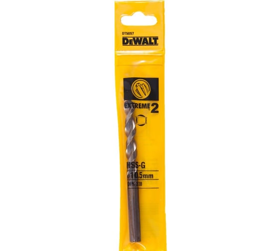 Сверло Dewalt EXTREME 2 DT5057, по металлу HSS-G, 10.5 x 133 x 84 мм DT5057-QZ