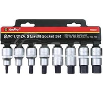 Набор головок с вставкой TORX 8 шт, 1/2 AmPro T33222