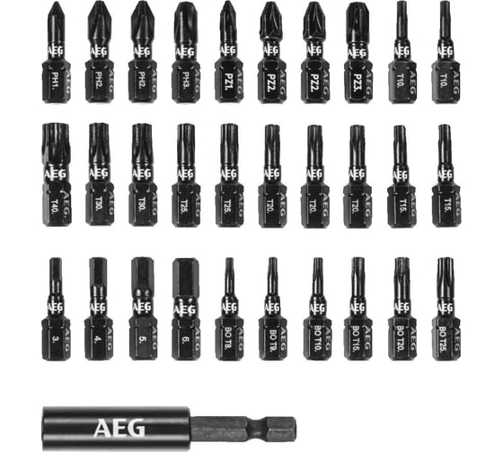 Набор ударостойких бит AEG 31 шт, кейс AFSB31-S2 4932501898