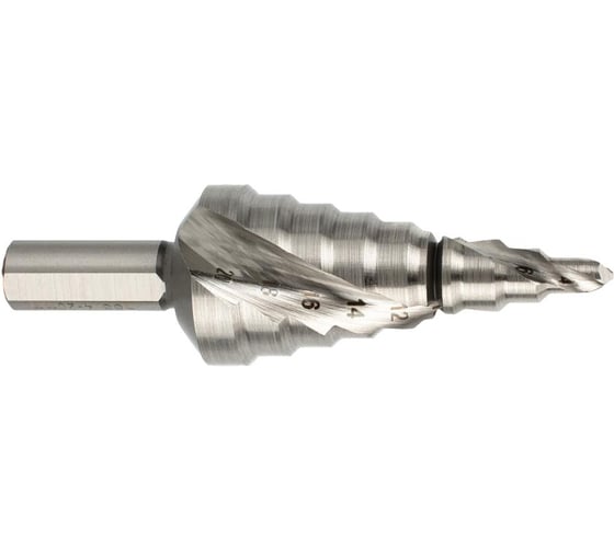 Сверло ступенчатое ZALTAR HSS, Gr.2, диам. 4-20 мм, спиральная канавка, трёхплоскостной хвостовик ZA-07027