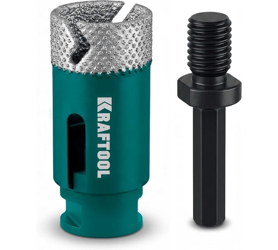 Вакуумная алмазная коронка KRAFTOOL VS DIAMOND d 32 (М14; HEX10), по керамограниту 29890-32