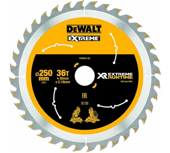 Пильный диск Dewalt DT99572 EXTREME RUNTIME, 250х30 мм DT99572-QZ